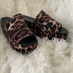 Leopard print platforms